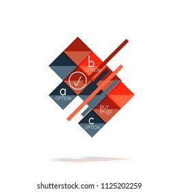 Square option infographic banner. Data and information visualization, geometric design. Vector illustration