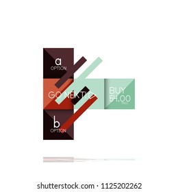 Square option infographic banner. Data and information visualization, geometric design. Vector illustration