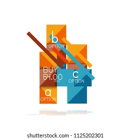 Square option infographic banner. Data and information visualization, geometric design. Vector illustration