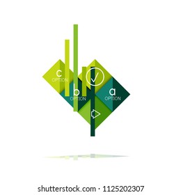Square option infographic banner. Data and information visualization, geometric design. Vector illustration