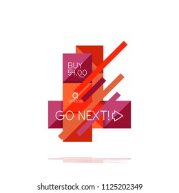 Banner gráfico de opción cuadrada. Visualización de datos e información, diseño geométrico. Ilustración del vector