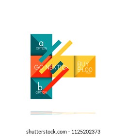 Square option infographic banner. Data and information visualization, geometric design. Vector illustration