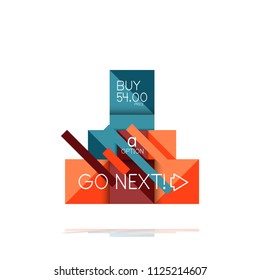 Square option infographic banner. Data and information visualization, geometric design. Vector illustration