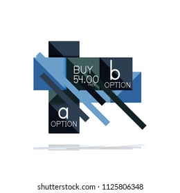 Square option infographic banner. Data and information visualization, geometric design. Vector illustration