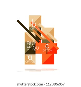 Square option infographic banner. Data and information visualization, geometric design. Vector illustration
