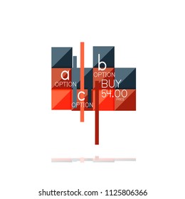 Square option infographic banner. Data and information visualization, geometric design. Vector illustration