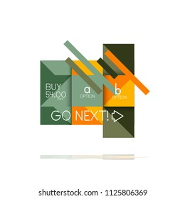 Banner gráfico de opción cuadrada. Visualización de datos e información, diseño geométrico. Ilustración del vector
