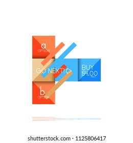 Square option infographic banner. Data and information visualization, geometric design. Vector illustration