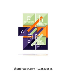 Square option infographic banner. Data and information visualization, geometric design. Vector illustration
