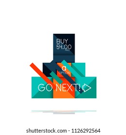 Banner gráfico de opción cuadrada. Visualización de datos e información, diseño geométrico. Ilustración del vector