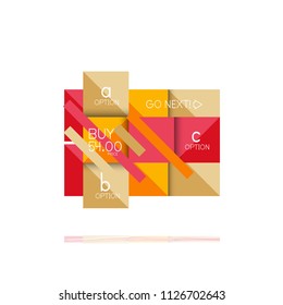 Square option infographic banner. Data and information visualization, geometric design. Vector illustration