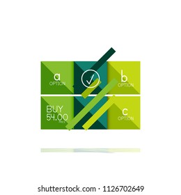 Banner gráfico de opción cuadrada. Visualización de datos e información, diseño geométrico. Ilustración del vector