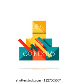 Square option infographic banner. Data and information visualization, geometric design. Vector illustration
