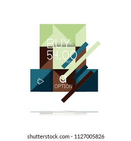 Banner infográfico de opção quadrado. Visualização de dados e informações, design geométrico. Ilustração vetorial
