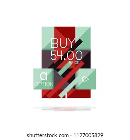 Square option infographic banner. Data and information visualization, geometric design. Vector illustration