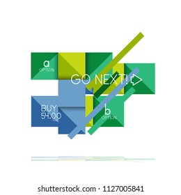 Banner gráfico de opción cuadrada. Visualización de datos e información, diseño geométrico. Ilustración del vector