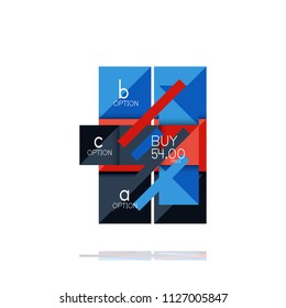 Square option infographic banner. Data and information visualization, geometric design. Vector illustration