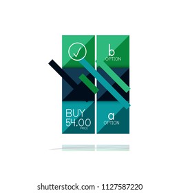 Square option infographic banner. Data and information visualization, geometric design. Vector illustration