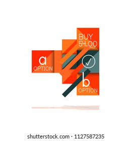 Square option infographic banner. Data and information visualization, geometric design. Vector illustration