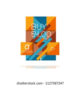 Square option infographic banner. Data and information visualization, geometric design. Vector illustration