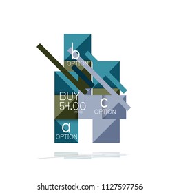Square option infographic banner. Data and information visualization, geometric design. Vector illustration