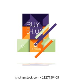 Square option infographic banner. Data and information visualization, geometric design. Vector illustration