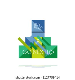 Banner gráfico de opción cuadrada. Visualización de datos e información, diseño geométrico. Ilustración del vector