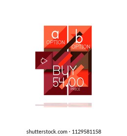 Square option infographic banner. Data and information visualization, geometric design. Vector illustration