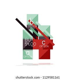 Banner gráfico de opción cuadrada. Visualización de datos e información, diseño geométrico. Ilustración del vector