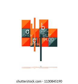 Square option infographic banner. Data and information visualization, geometric design. Vector illustration
