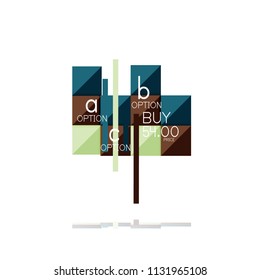 Banner gráfico de opción cuadrada. Visualización de datos e información, diseño geométrico. Ilustración del vector