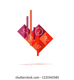 Square option infographic banner. Data and information visualization, geometric design. Vector illustration