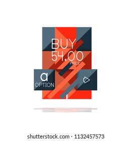 Square option infographic banner. Data and information visualization, geometric design. Vector illustration