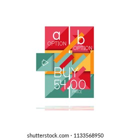Square option infographic banner. Data and information visualization, geometric design. Vector illustration
