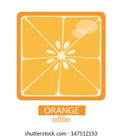 Square. Orange fruits vector illustration