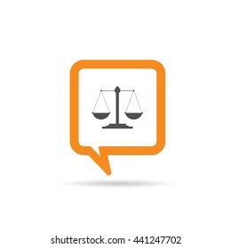 square orange speech bubble with scale icon illustration