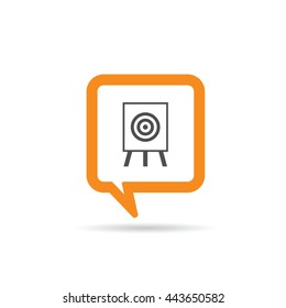 square orange speech bubble with target icon