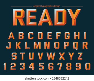 square orange typography font design