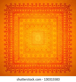 Square orient ornaments on vintage background