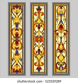 Square Ornament Colorfull. 
Stained Glass.
Vector.