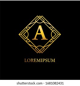 Diseño de logotipo de adorno cuadrado listo para usar