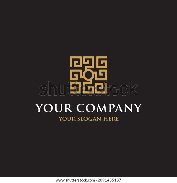 Square Ornament Logo Design\
Template