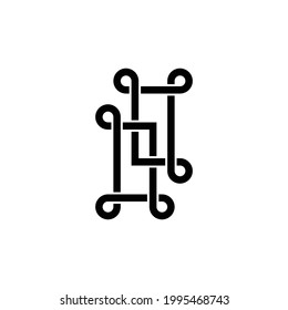 square ornament monogram logo. describe companies in the field of goods or services with the theme of services, office, treatment, health, galleries, photography, marketing, exclusive, fashion.