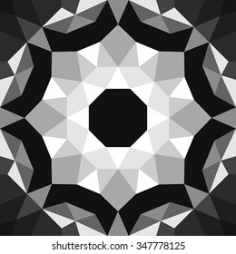 square ornamental black and white pattern background