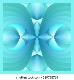 square ornamental blue and green gradient, contemporary style pattern