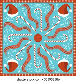 square ornamental christmas pattern style