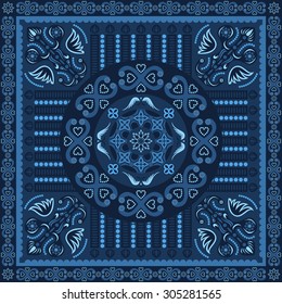 square ornamental classic style pattern with monotone color