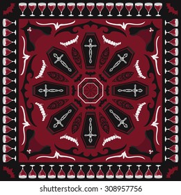 square ornamental dracula style pattern