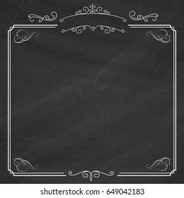 Square ornamental retro elegant black border and white album background