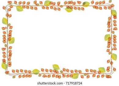 Square square ornaments, autumn image background, fallen leaves, vector data